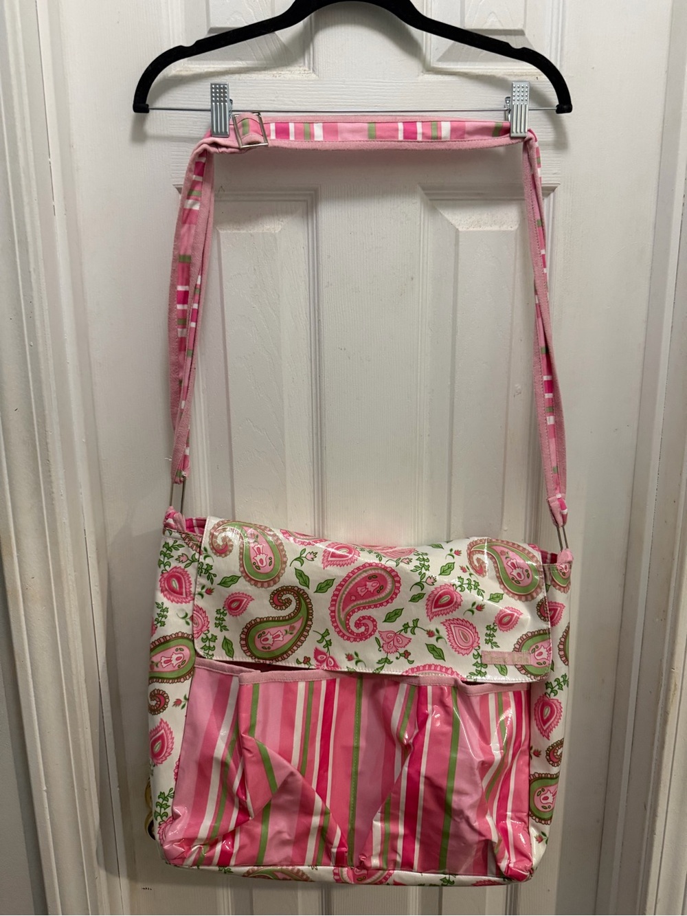 Pink Paisley Crossbody diaper bag